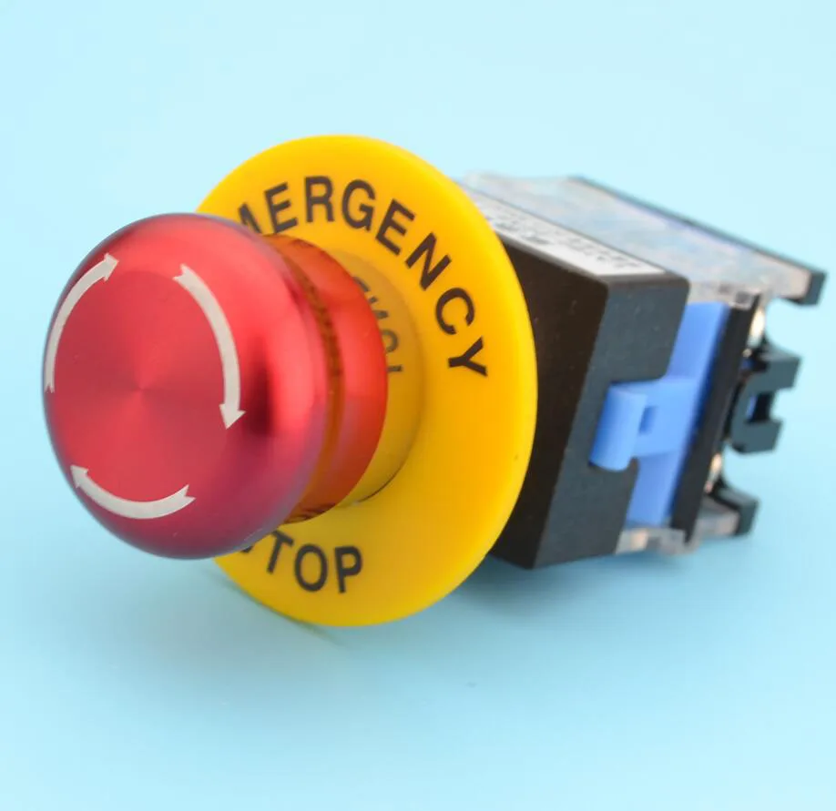 super quality 10A emergency stop switch with metal head e stop switch