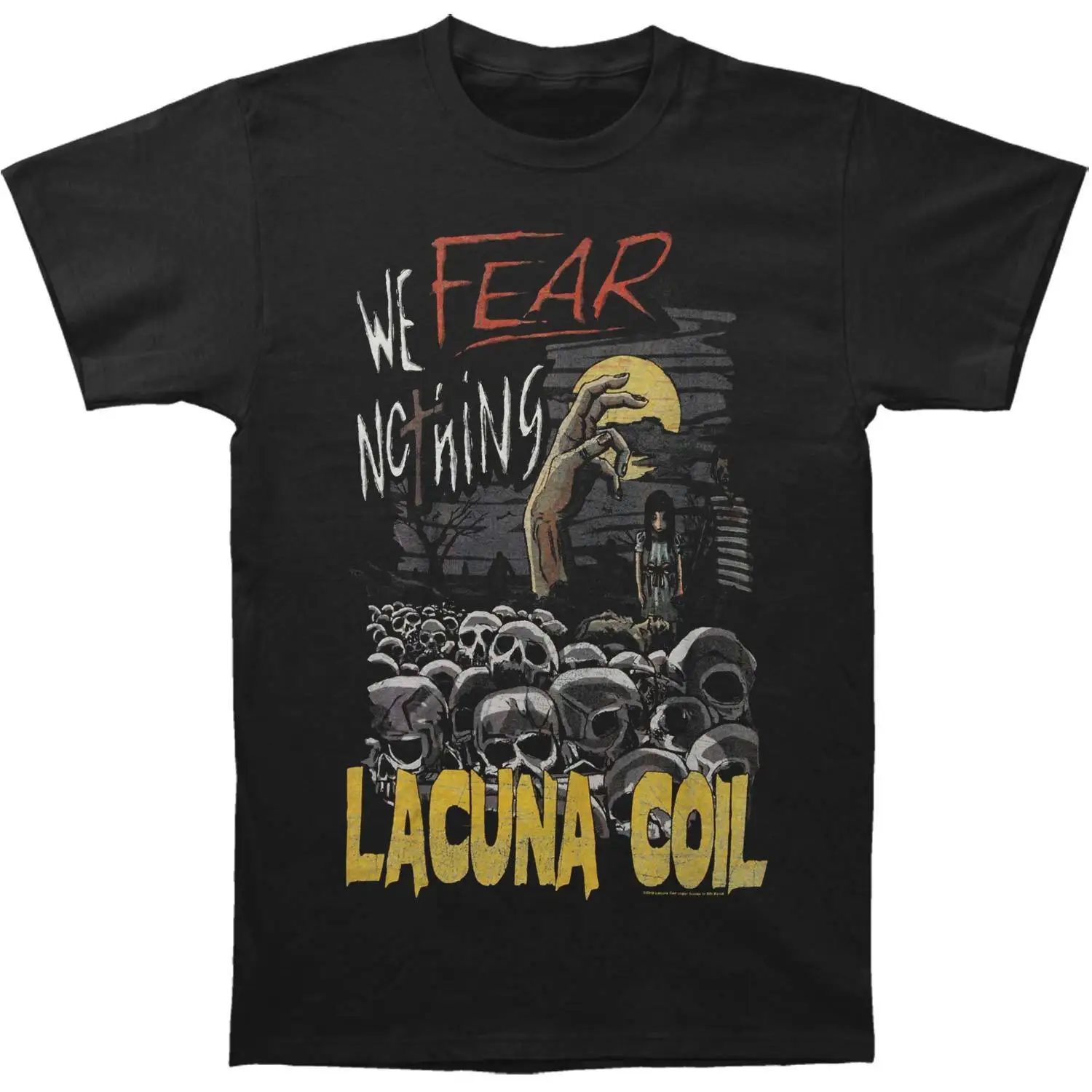 Lacuna Coil Мужская футболка We Fear Nothing черная из 100% хлопка для мужчин крутая забавная