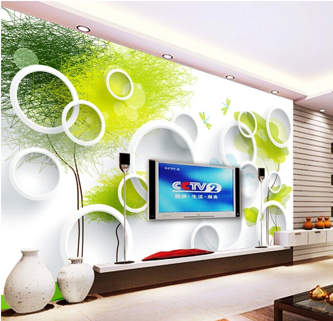 

The custom papel de parede,abstract tree 3D circle papel de parede,living room sofa TV wall children bedroom wall paper