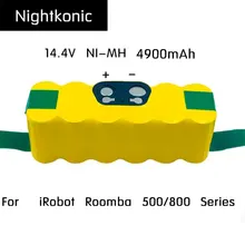 Nightkonic 14,4 никель-металл-гидридный аккумулятор с напряжением 4900 мА/ч, Перезаряжаемые Батарея пакет для iRobot Roomba 500 600 700 800 пылесос Series желтого цвета