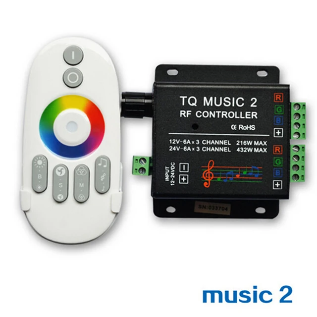 DC12 24V 18A RGB Music Controller RF Remote Intelligent Sonic
