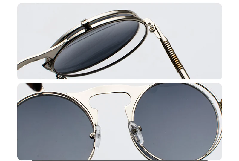 SHAUNA, маленькие размеры, складные солнцезащитные очки в стиле стимпанк для женщин, Ретро стиль, мужские весенние круглые прозрачные красные очки в стиле панк, UV400