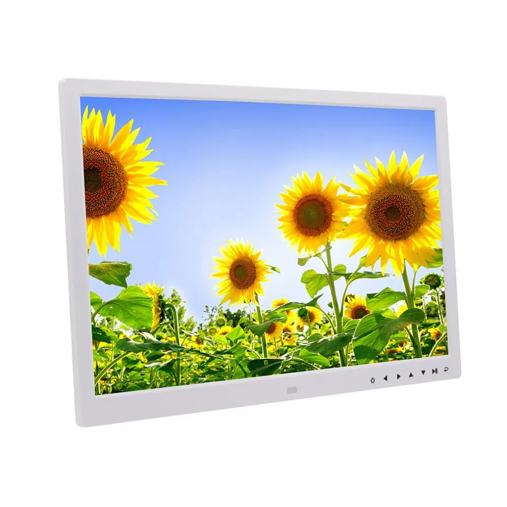 HD Digital Photo Frame Electronic Album EU/US Plug 17 Inch Front Touch Buttons Multi-language LED Screen Pictures Music Video