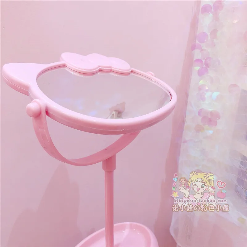  1pc Cute New pink cartoon Mirror Cartoon Make Up Desk Mirror for girls