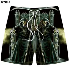 KYKU брендовые шорты с черепом мужские космические повседневные шорты пляжные королевские готические 3d печатные черные мужские шорты Карго модные летние