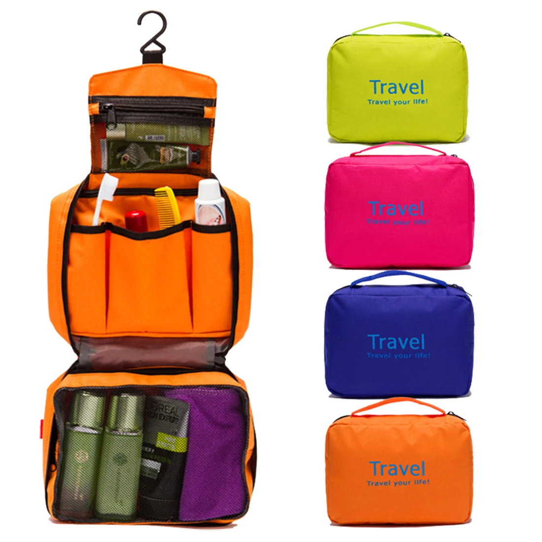 Portable Travel Bag Organizer Foldable Cosmetic Bag Luggage Compression Pouches Red Multifunctional Bag