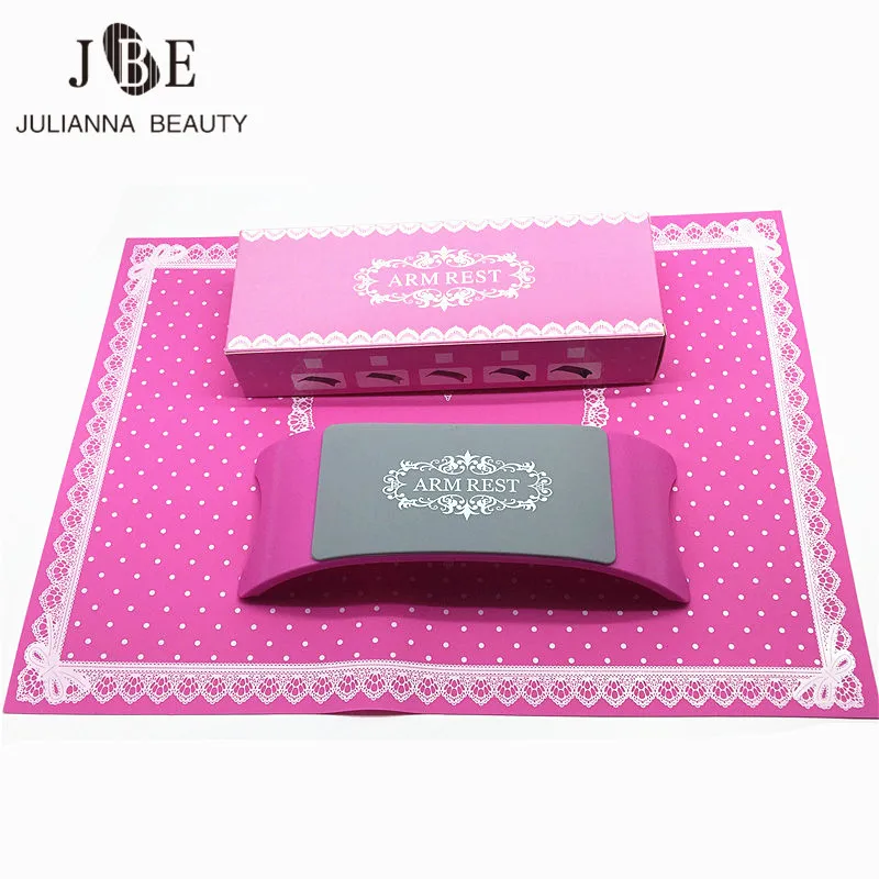 

1Set Silicone Cushion Cute Hand Holder Lace Wave Point Foldable Rests Fashion Washable Nail Art Salon Manicure Tools