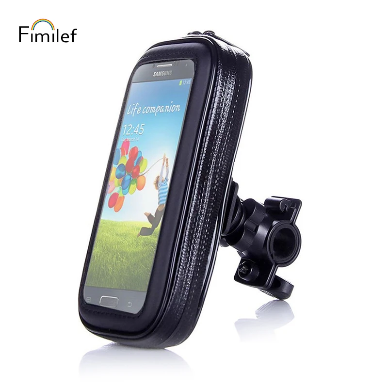 

Fimilef Motorcycle Bike Ride Phone Waterproof Bag Case Adjustable Holder Handlebar Mount Dustproof Bag Navigation Phone Stand