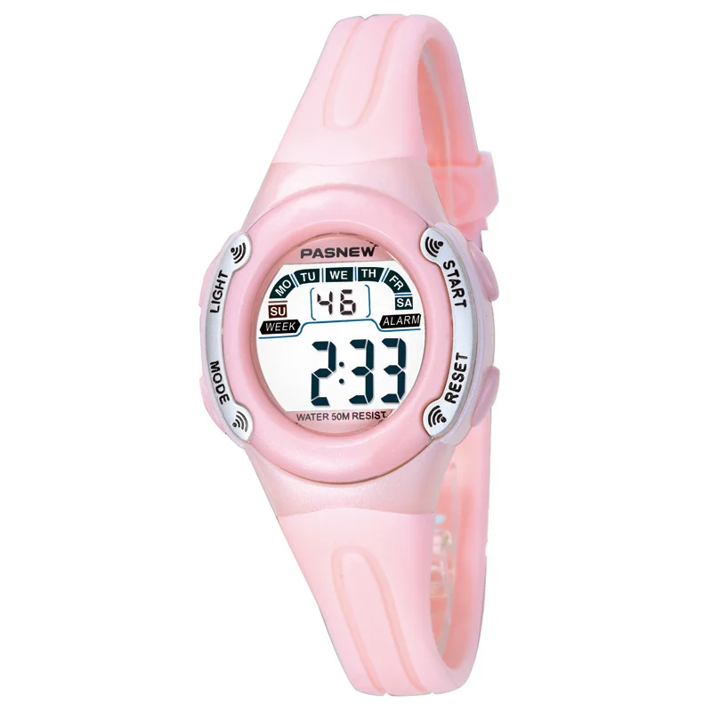 

PASNEW high quality children mini watch for kids digital LCD display wristwatch with hourly chime alarm function 226