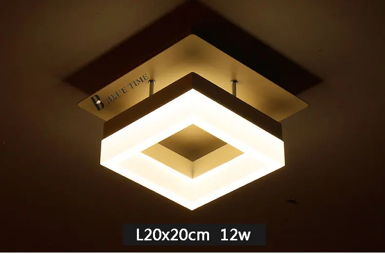 Современные светодиодный Потолочные светильники для прихожей балкон коридор лампа Спальня столовая Luminaria потолочный светильник акрил Lamparas де techo - Цвет корпуса: L20x20cm 12w