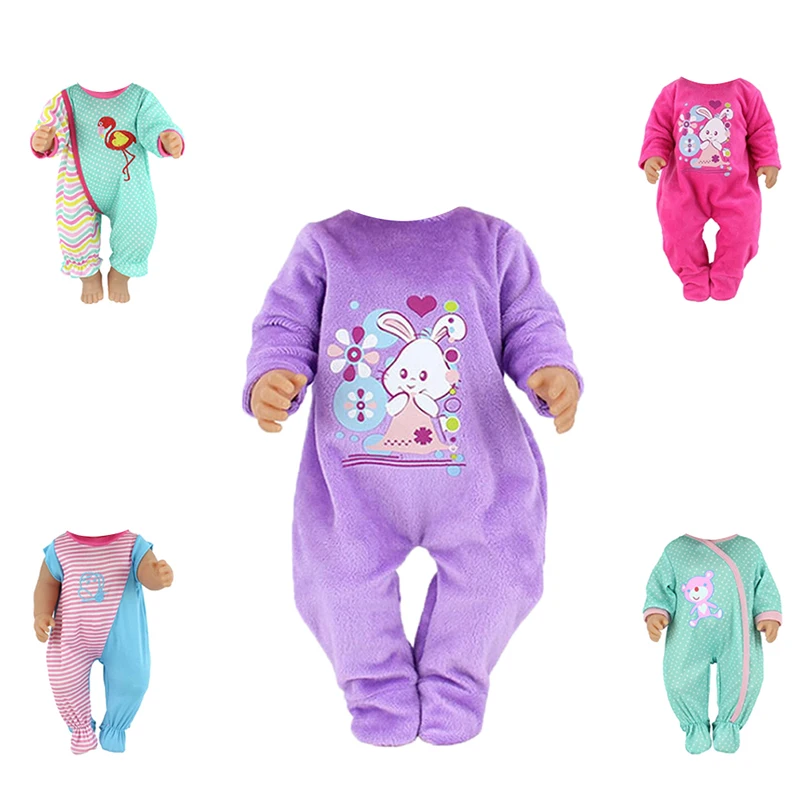 

Colorful Stripe Jumpsuits Clothes Wear Fit 43cm Baby Doll Clothes And Accessories The Hat+Suit Wear Clothes Children Best Gift
