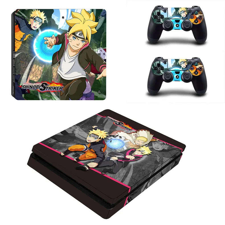 PS4 Slim Skin аниме стикеры Naruto Play station 4 тонкие виниловые наклейки Стикеры для Playstation 4 Slim консоли и два контроллера - Цвет: YSP4S-2620