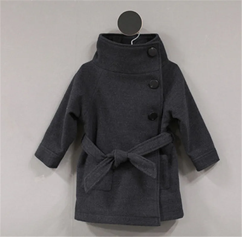 Детское зимнее пальто для девочек с длинным рукавом теплое для малышей верхняя одежда мода для мальчиков детская одежда - Цвет: Темно-серый