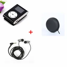 USB мини Клип MP3-плеер с ЖК-экраном Поддержка Micro SD tf-карта радио портативный музыкальный плеер+ проводные наушники+ чехол для наушников