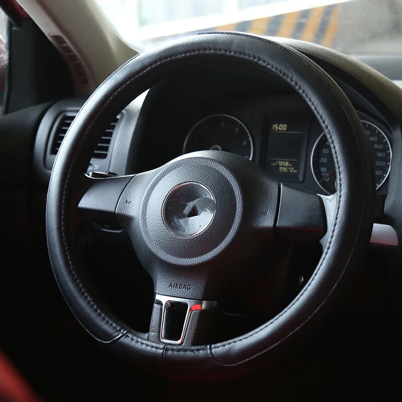 Микро-волокно кожаный чехол для рулевого колеса автомобиля 38 см автомобильный Стайлинг Спорт авто руль чехлы противоскользящие автомобильные аксессуары