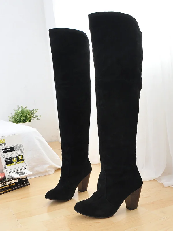 COMIST 2014 Fashion Women Riding Equestrian Plain High Heel Round Toe Waterproof platform Size34-43 Nubuck Rubber E1954 | Обувь