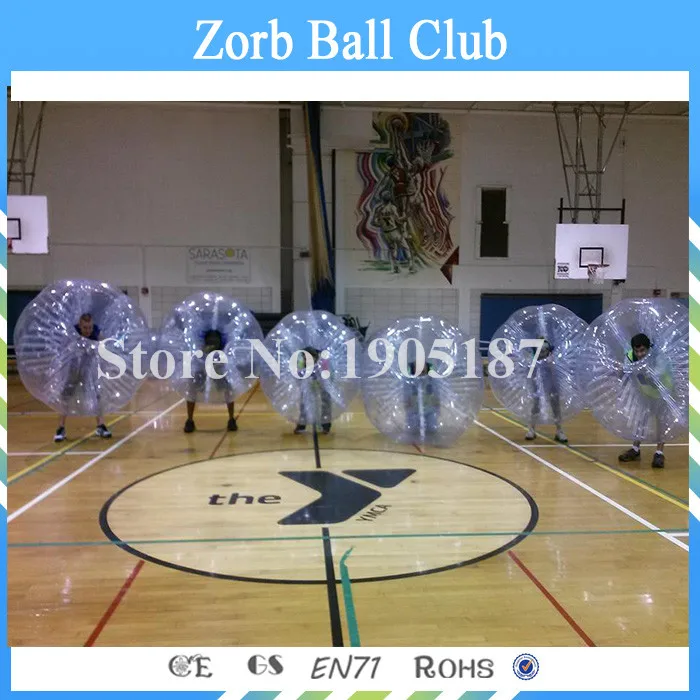 

Free Shipping 6PCS+1 Pump 1.0mm TPU Factory customize ! Good Surface Quality Inflatable Soccer Bubble Ball