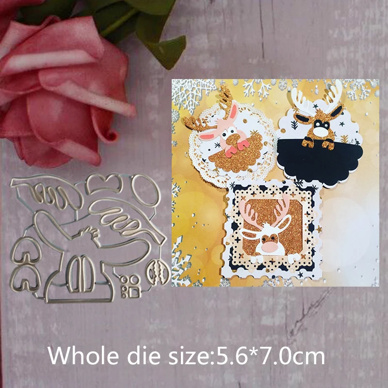 

Deer Animal cute Cutting Dies Scrapbooking Dies Metal Embossing Stamps and die for Card Making photo album 5.6*7.0 cm