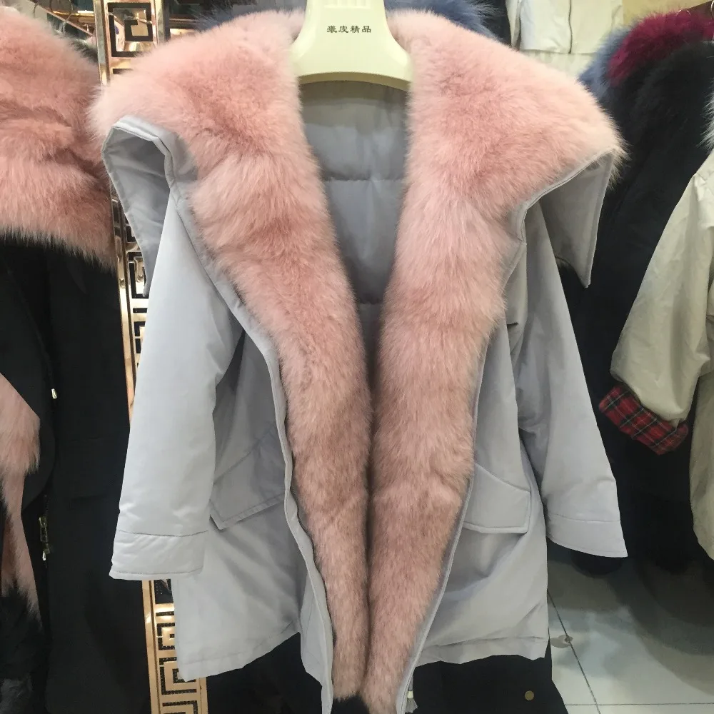 

SQXR FUR 100% Natural Fox Fur Coats Winter Whole Skin Real Fox Fur Coats parka fur