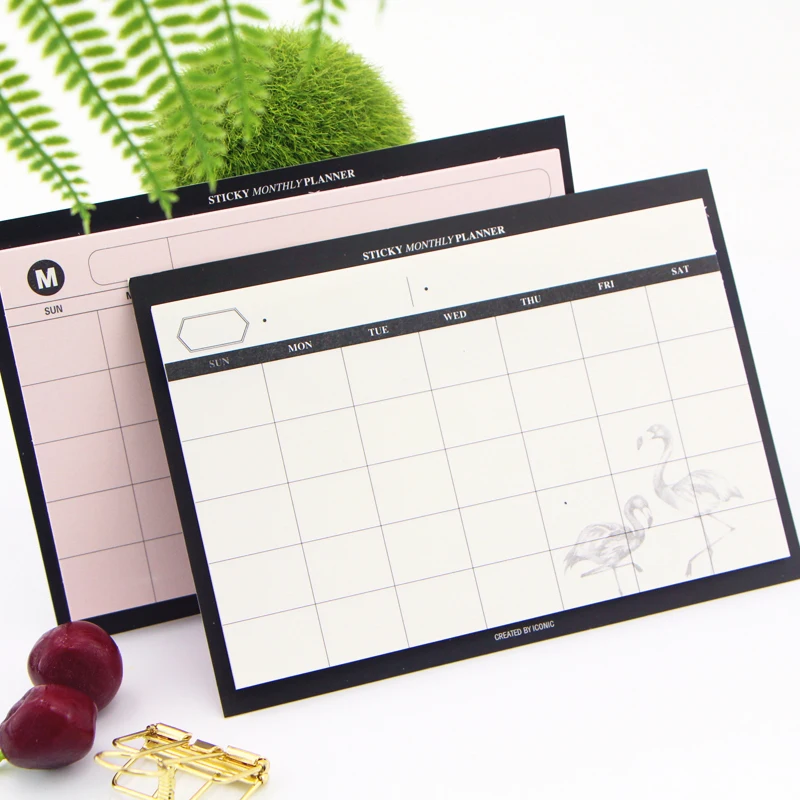 

Cute Student Desk Organizer Pad Stationery Monthly Weekly Daily Planner List Memo Pad Note Pad, 30 Sheets/pad
