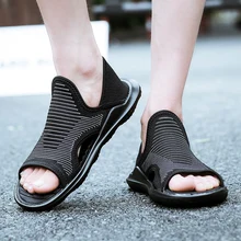 2017 Fashion high quality men sandals shoes superstar brand footwear male summer designer shoes black men casual shoes rubber