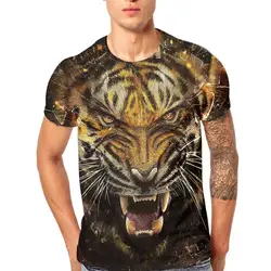 2018 модная футболка Мужская Тигр 3D печати топы, футболки короткий рукав Футболка Блузка Топы harajuku camisetas haut