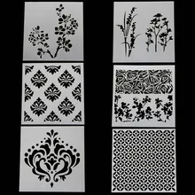 6 шт. цветы помадка торт stencil трафарет для торта Плесень свадебное украшение капкейк; печенье трафареты форма для выпечки пирожных инструменты для тортов