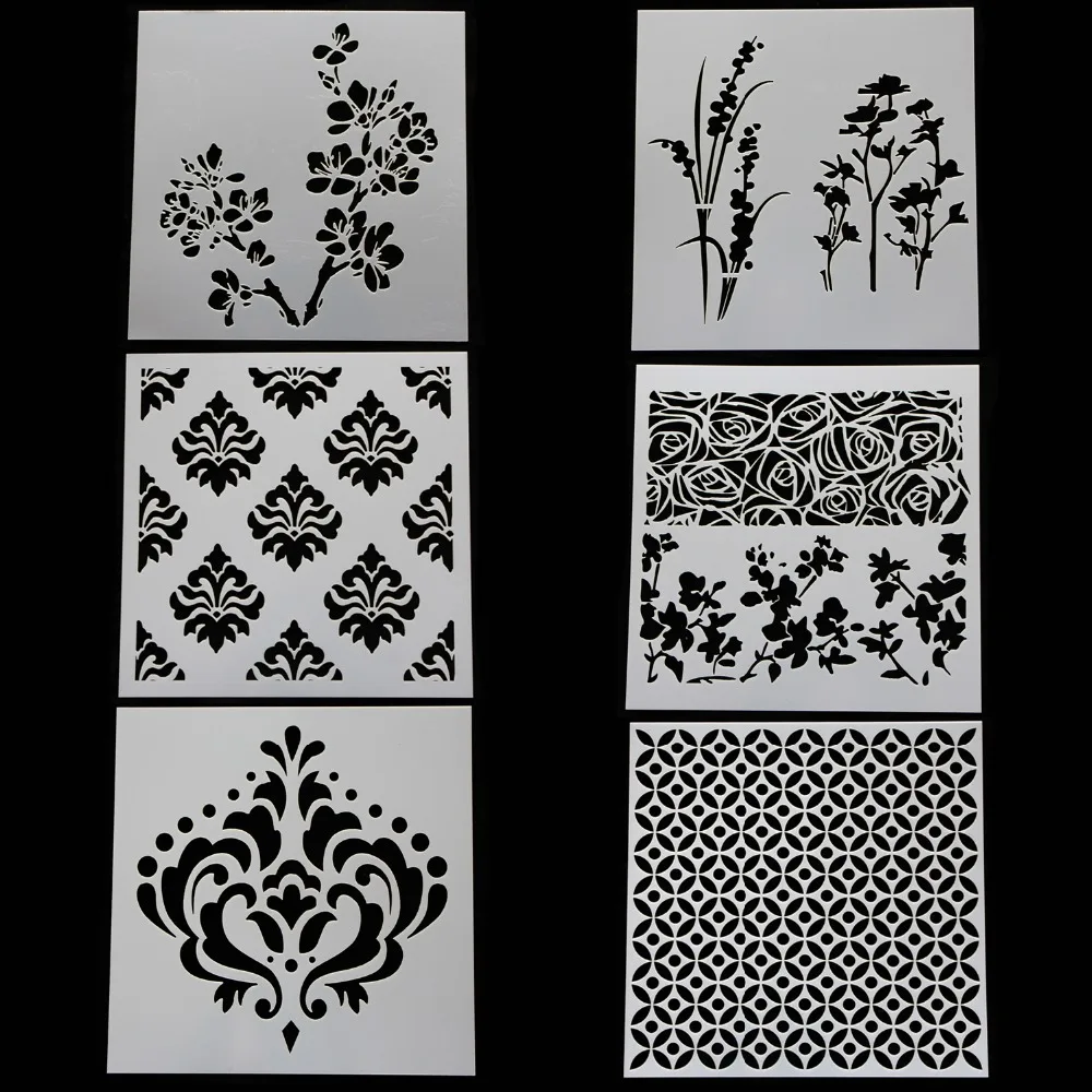 

6PCS Flowers Fondant Cake Stencil Cake Template Mold Wedding Decoration Cupcake Cookie Stencils Cake Mold Baking Tools For Cakes