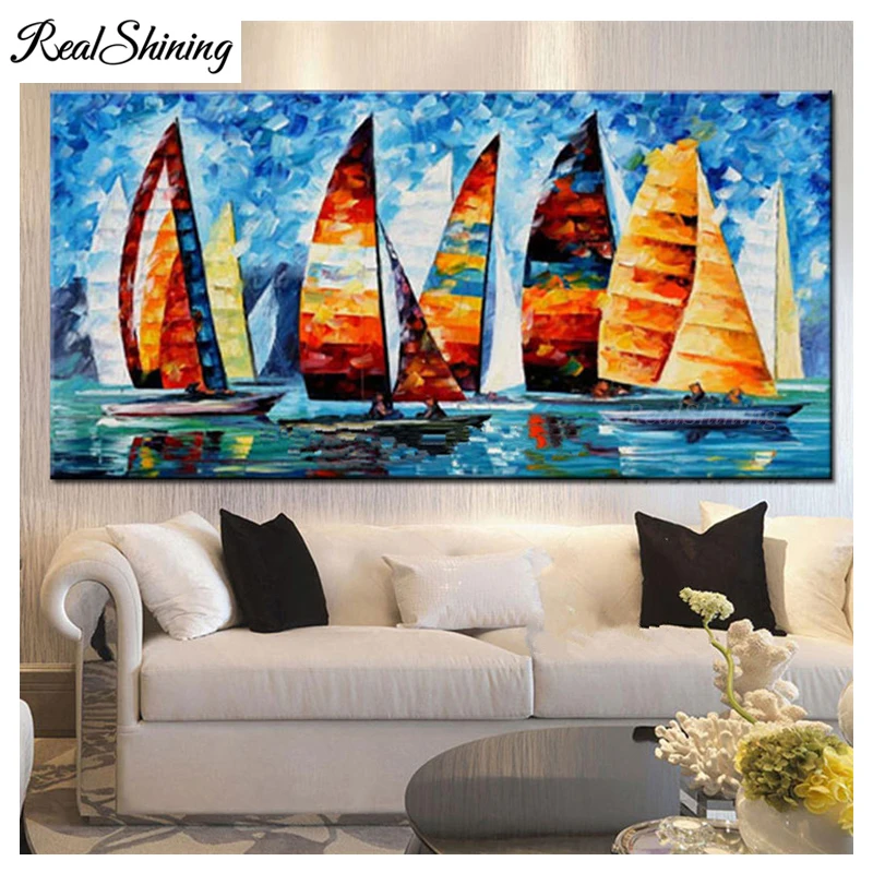 Colorful Sailboats Landscape 999