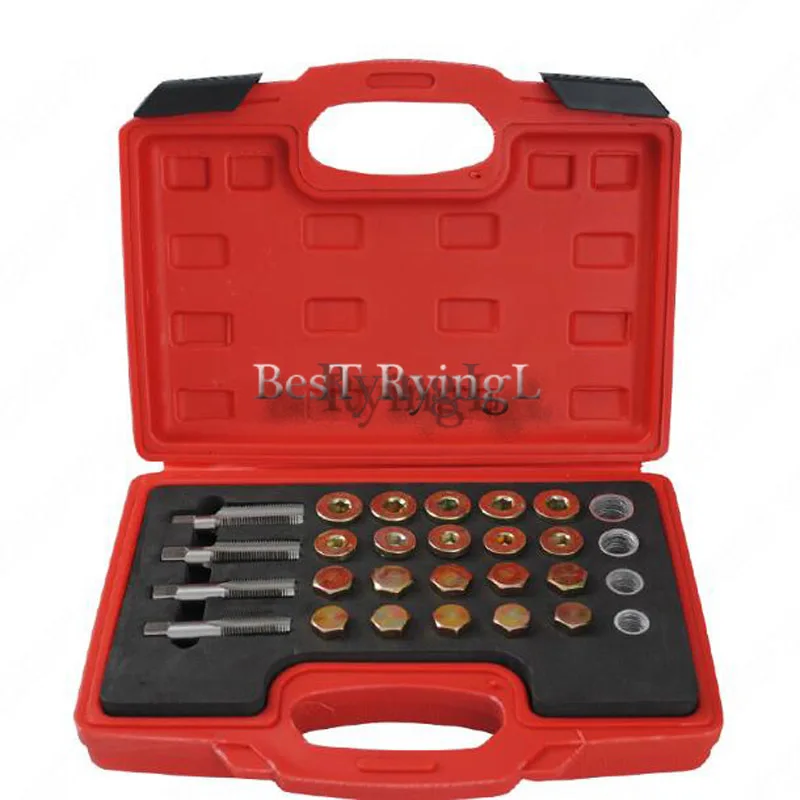 

* 64pc Top Quality Oil Drain Plug Sump Bolt Thread Repair Kit M13 - M20 Tap oil pan thread repair tool set Auto repair tool