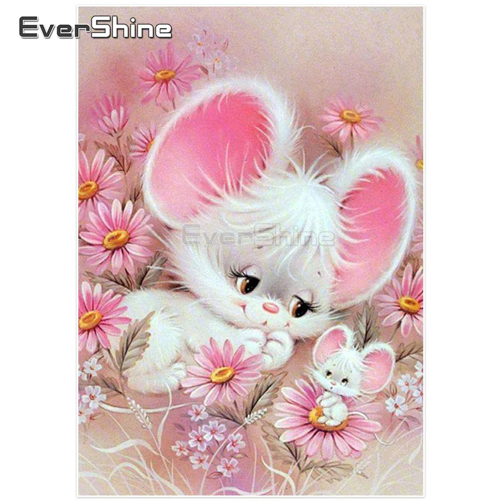 

Evershine Diamond Painting Cross Stitch Animals Diamond Embroidery Pattern Handmade Full Diamond Mosaic Rhinestone Home Decor