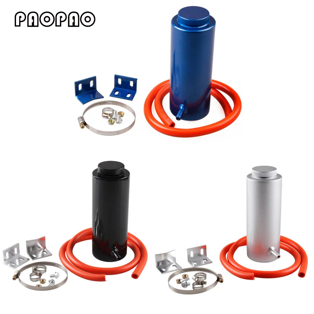 

800ml Cylinder Aluminum Radiator Coolant Overflow Catch Can Tank Reservoir Container Kit Sport Styling for Universal Car