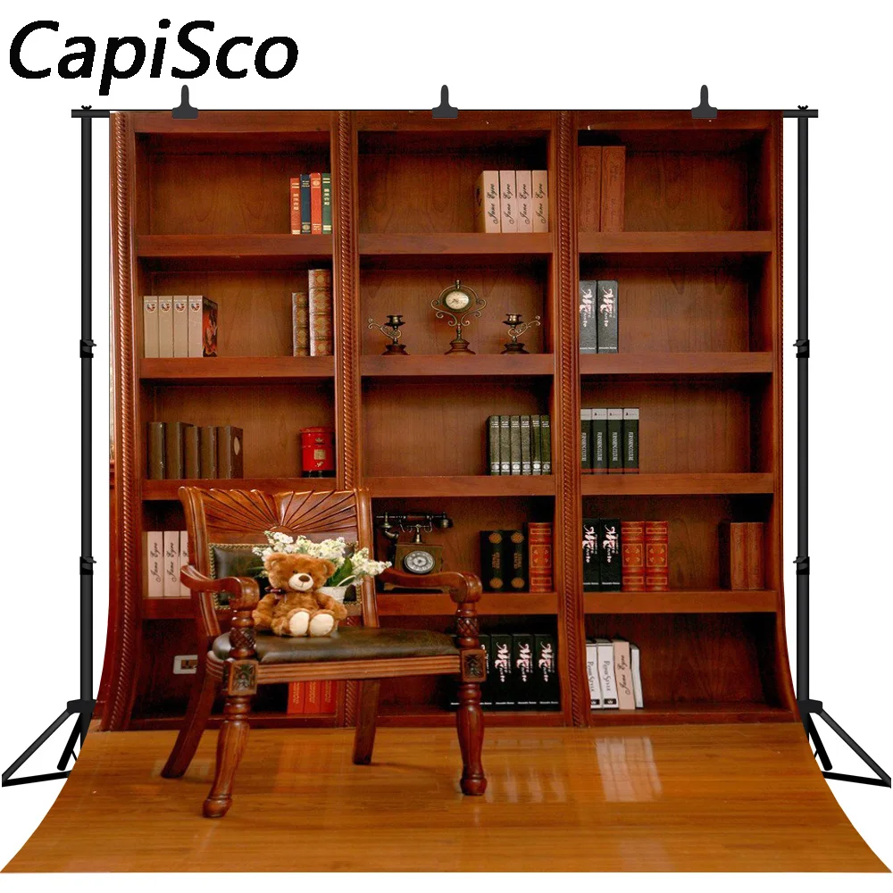 

Capisco Study Room Bookshelf Chair Bench Photography Backgrounds Customized Photographic Backdrops For Photo Studio