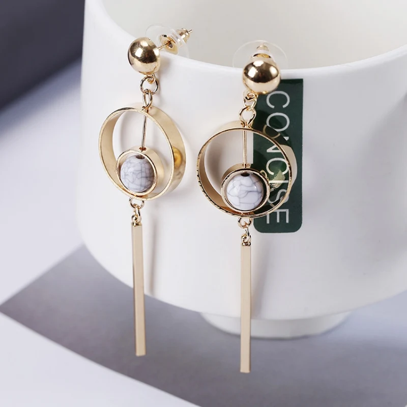 

New Imitation Pearl Earrings Geometry Crystal Triangle Dangle Earrings Women Girl Office Ladies Drop Earring Jewelry