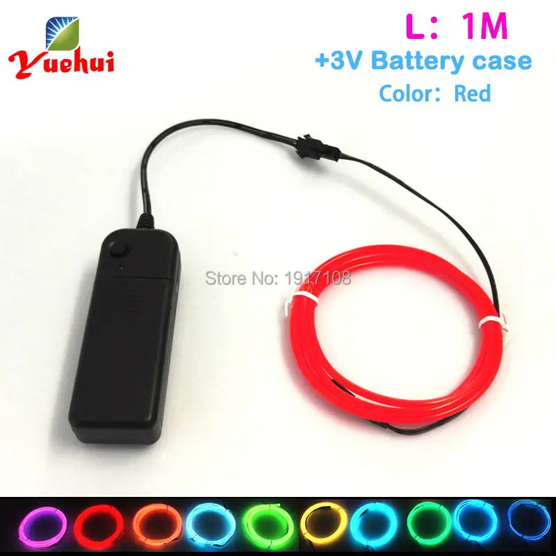 

DC-3V EL Wire 1Meter 3.2mm 10 Color Choice Car Party Decorative Led Thread Indoor Decals Tags Flexible Neon Light Rope Tube