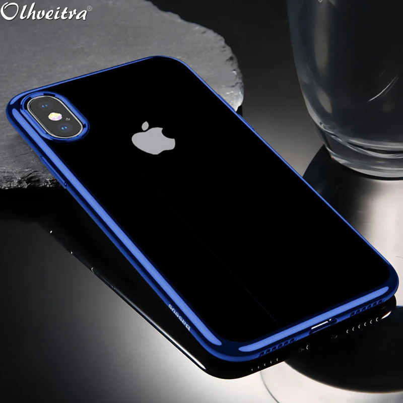 Аксессуары чехлы из ТПУ для iPhone X 7 8 Plus защитный прозрачный чехол на заднюю панель