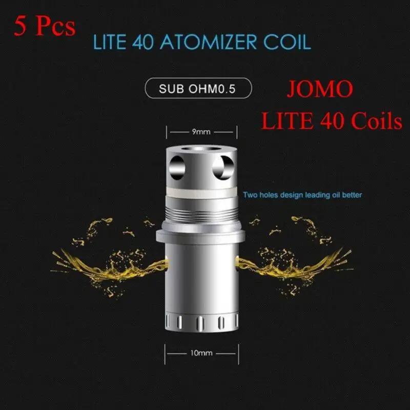 

2019 New Jomo Tech Lite 40/Lite 40S 0.5 Ohm 40W Tank Replacement Sub-Ohm Coils Head 5Pcs/Pack