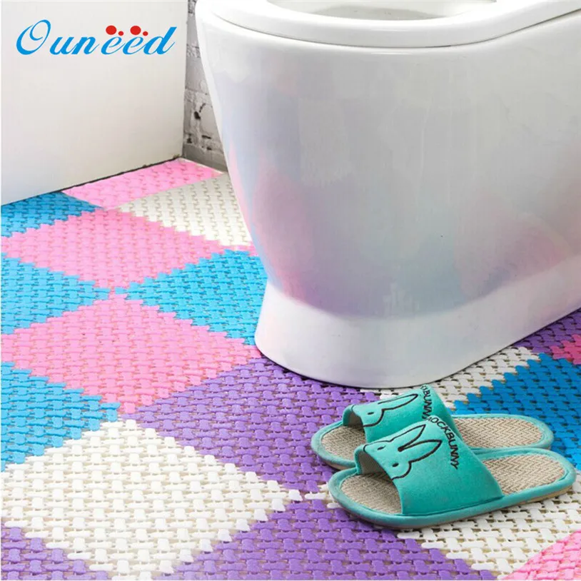Buy 25*25cm DIY Carpet Candy Colors Plastic Bath Mats Easy Bathroom Massage