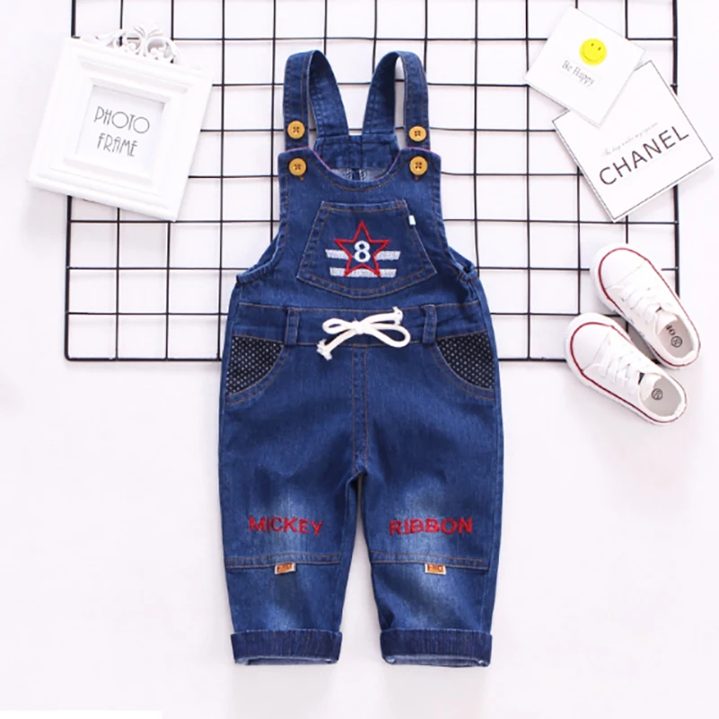 Весенний комплект одежды для новорожденных мальчиков, футболка с Микки Маусом+ джинсовый костюм повседневный костюм для маленьких девочек комплекты одежды осенняя одежда для малышей