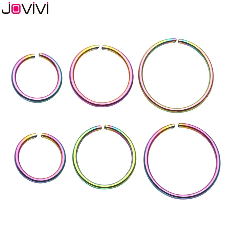 JOVIVI 20 г нержавеющая сталь шарнирные кликер серьги подходят для ушной перегородки