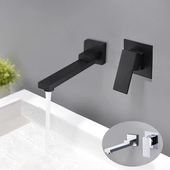 

Bathroom Wall Mounted Basin Faucet Rotatable Bathtub Faucet Spout Water Mixer Valve Tap Sink Tapware ,Matte Black /Chrome