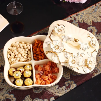 

Honorable Elegant Continental Vintage Fruit Ceramics Plate Creativity Home Decoration Living Room Dried Fruit Ornaments