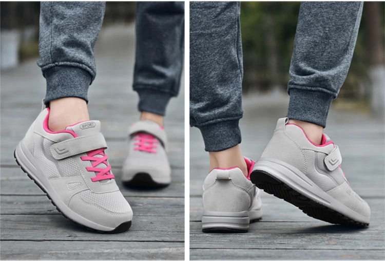 Breathable Unisex Casual Shoes 2018 Lace Up Valentine Sneakers Women Trainers Outdoor Sport Mesh Shoes For Mother Fitness XZ62 (35)