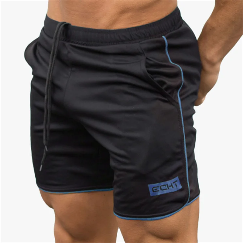 Summer Gym Shorts Men Fitness Sport Shorts Men Cotton Dry Fit Running Jogging Shorts Workout Outdoor Rashgard Short Pants - Цвет: Blue mesh