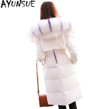 AYUNSUE зимнее пальто женский белый пуховик высокое качество длинный корейский толстый большой меховой воротник куртки зимние женские s Sobretudo KJ436