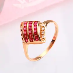 Robira Romatic встретиться натуральный рубин обручальное Кольца 18 К золото ruby Обручение кольцо Ювелирные украшения Для женщин Мода Талисманы