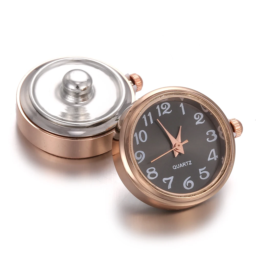 1 шт Розовое золото серебро стекло часы взаимозаменяемая Кнопка ювелирные изделия Сменные 18 мм кнопки для защелки браслет - Окраска металла: 20