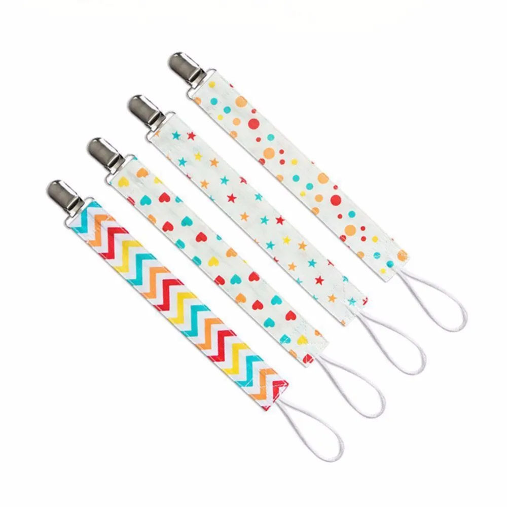 4pcs Pacifiers Clip Cartoon Pacifiers holders Infant Baby Pacifier