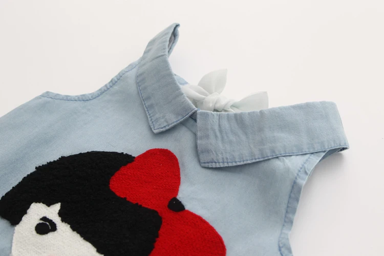 Girls Clothes 2018 Summer Casual 2-10 Years Old Kids Little Baby Cartoon Girl T Shirt+Shorts 2 Piece Lace Denim Blue Suit Set (19)