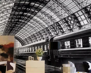 

beibehang Wallpaper roll American city bridge night view 3D wallpaper living room black and white classic background wallpaper